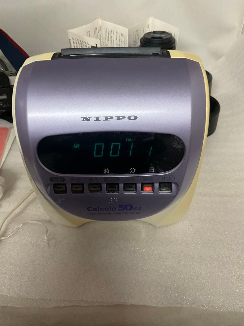 2 【通電確認済】ニッポー タイムレコーダー 計算機能付 カルコロ50ex