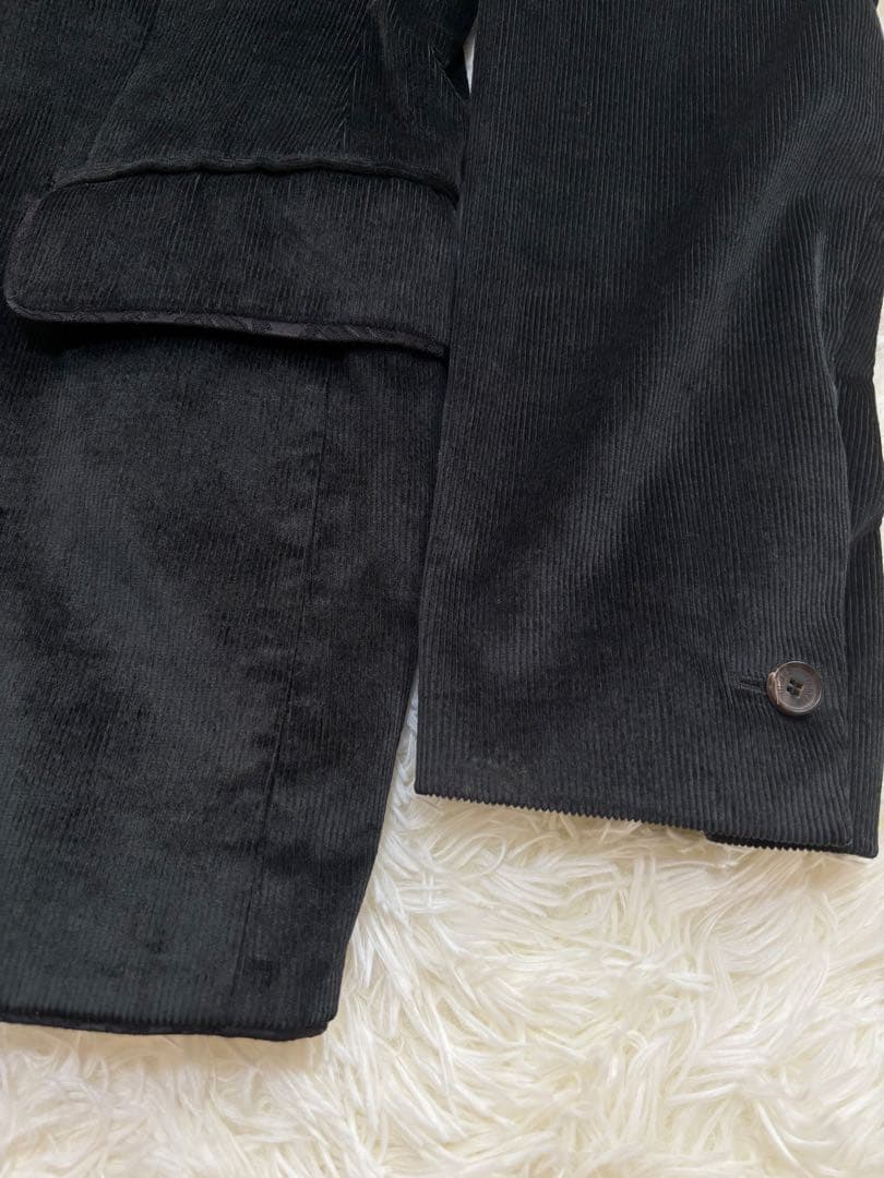 roberto cvalli コーデュロイ テーラードジャケット ブラック 刺繍