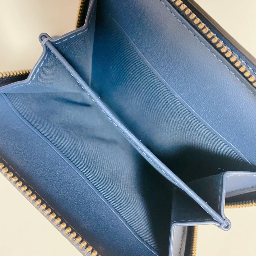 【大人気！】COACHコーチ★ビルフォールドウォレットリベット★青ブルーBLUE