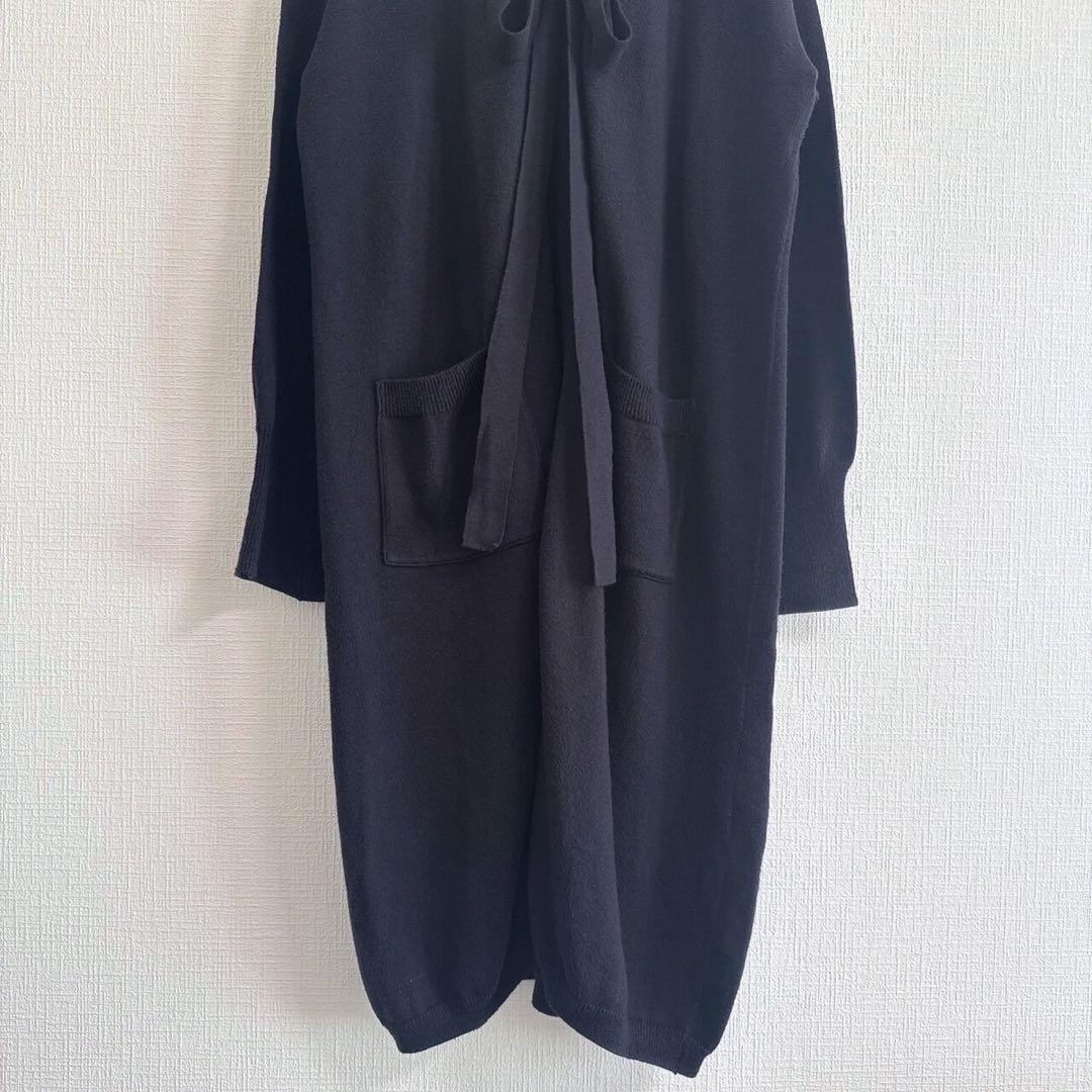 【美品】45R スビン糸起毛ニットロングカーディガン ネイビー 45rpm
