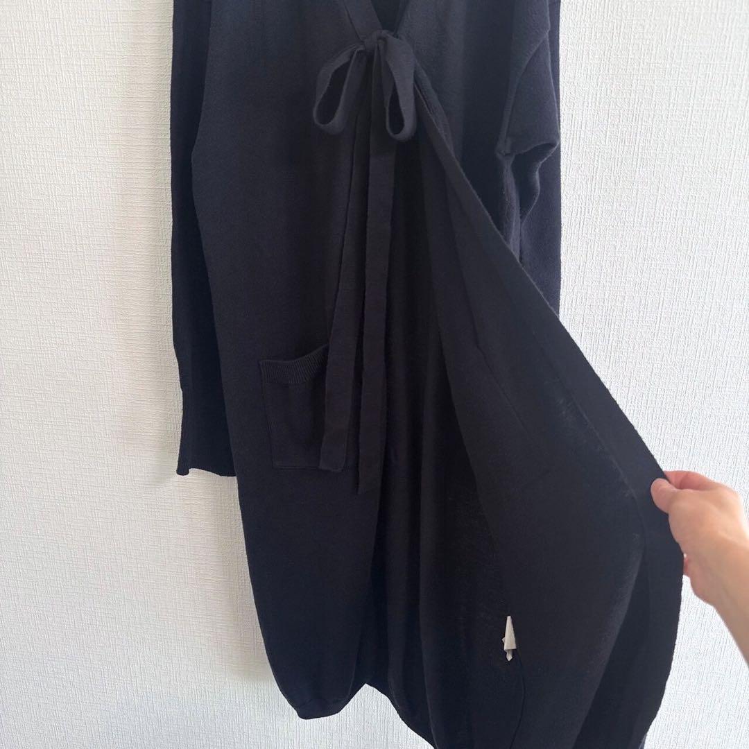 【美品】45R スビン糸起毛ニットロングカーディガン ネイビー 45rpm