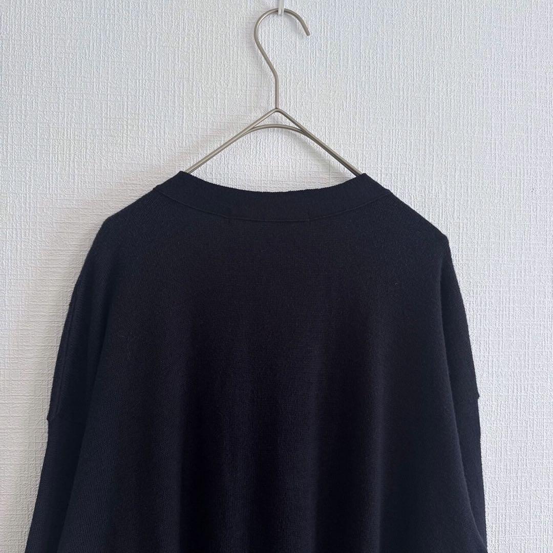 【美品】45R スビン糸起毛ニットロングカーディガン ネイビー 45rpm