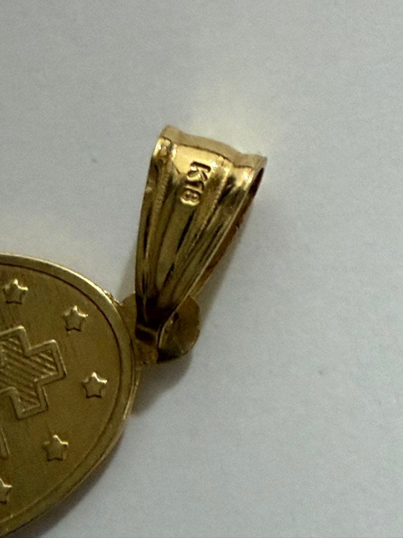 k18刻印‼️おまとめ⁉️金色の十字架と赤い石のチャーム
