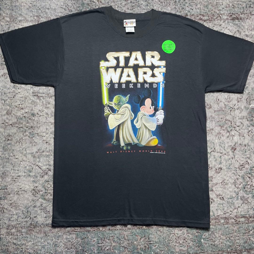 ヴィンテージ　デッドストック　ディズニースターウォーズ　ミッキーヨーダ　Tシャツ