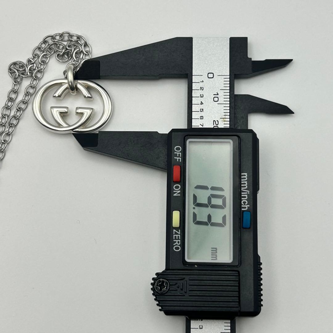 美品　グッチ　インターロッキングG ネックレス　シルバー　チェーン社外品