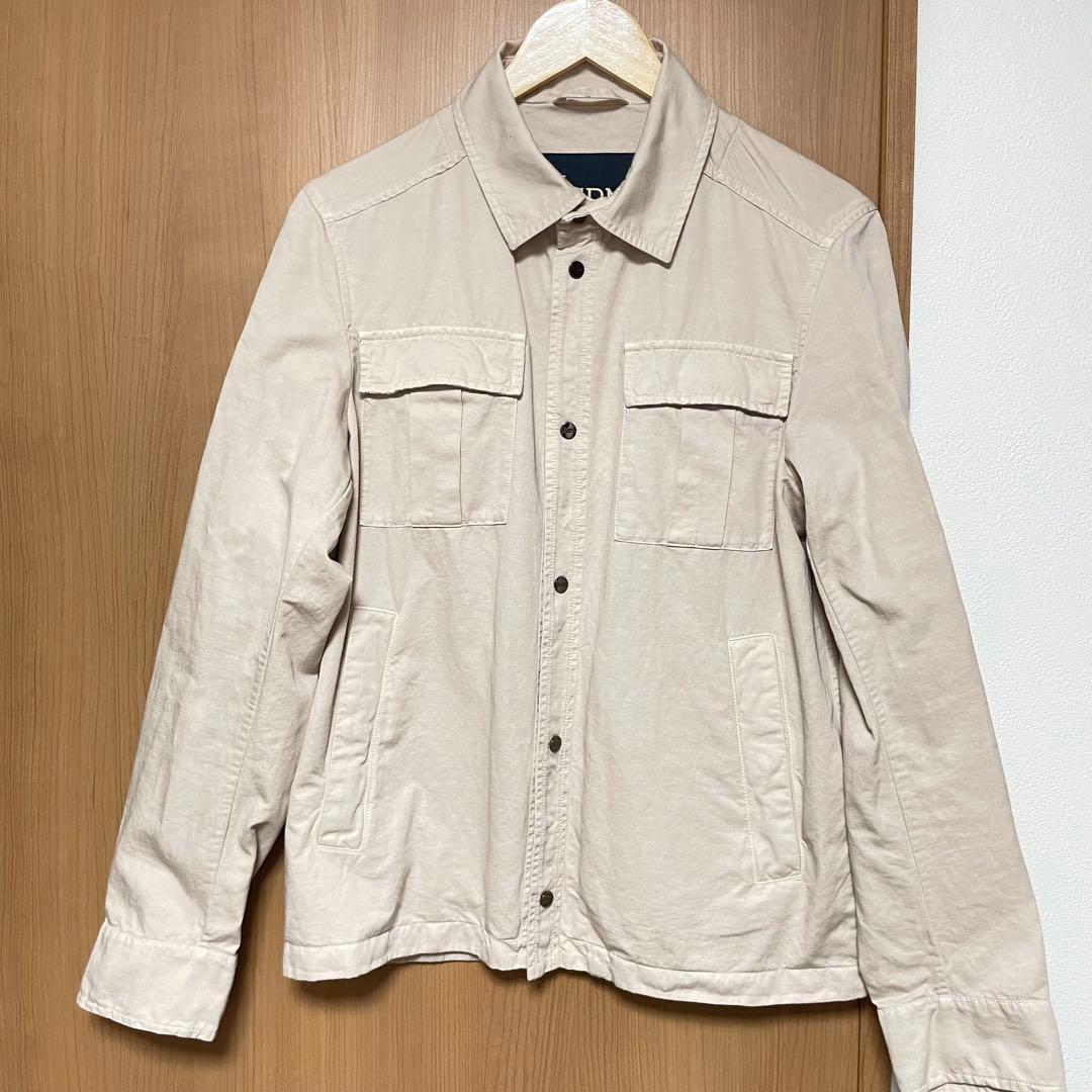 【Mサイズ】HERNO シャツブルゾン　ガーメントダイ　ベージュ