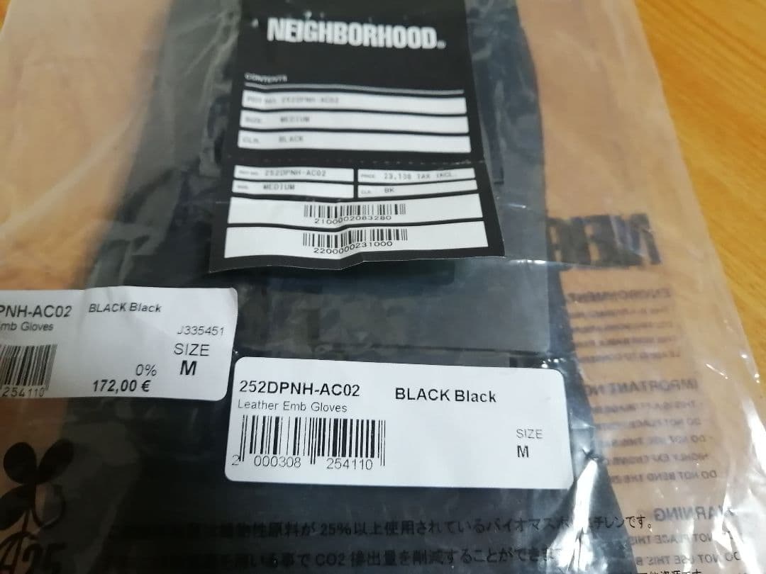 小物 SIZE:M NEIGHBORHOOD Emblem Gloves Black