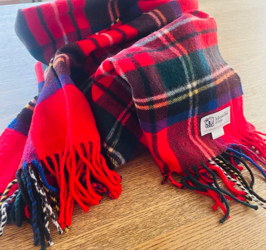 ［美品］Johnstons of Elgin 100%カシミヤ ストール