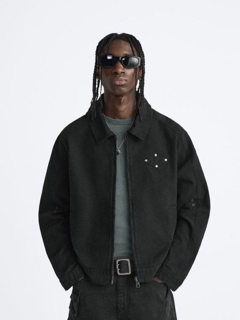 ジャケット・アウター Zara 2024ss Washed Jacket With Studs