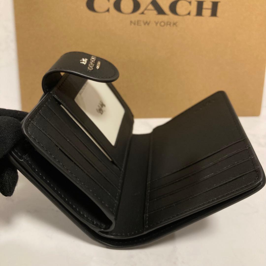 新品　COACH 長財布　　レディース メンズ ブラック シグネチャー シルバー