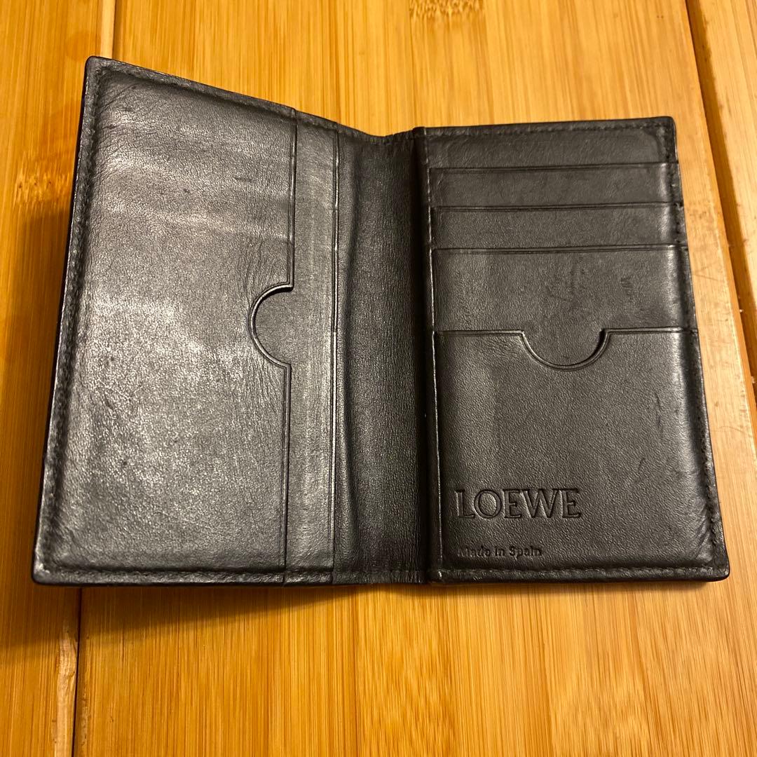 LOEWE ネイビー レザー 名刺入れ　カードケース
