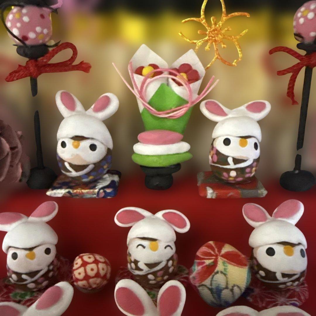どんぐりアート♡三段飾りお雛様オブジェ♡