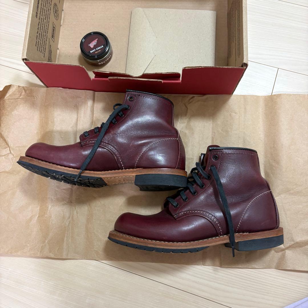 RED WING ブーツ 23.5cm ブラックチェリー クリーム付き