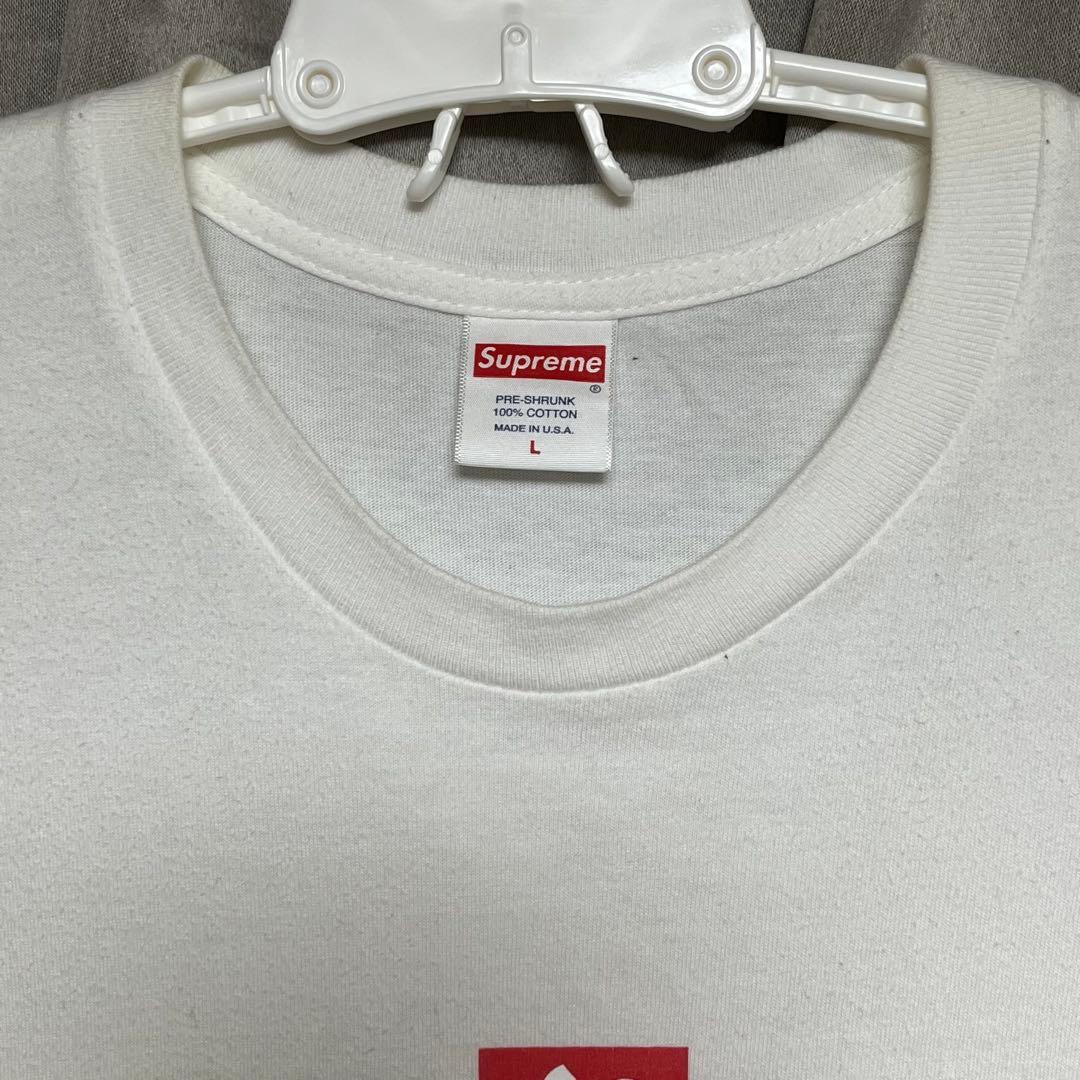 Supreme クロスボックスロゴ　ホワイト Tシャツ L