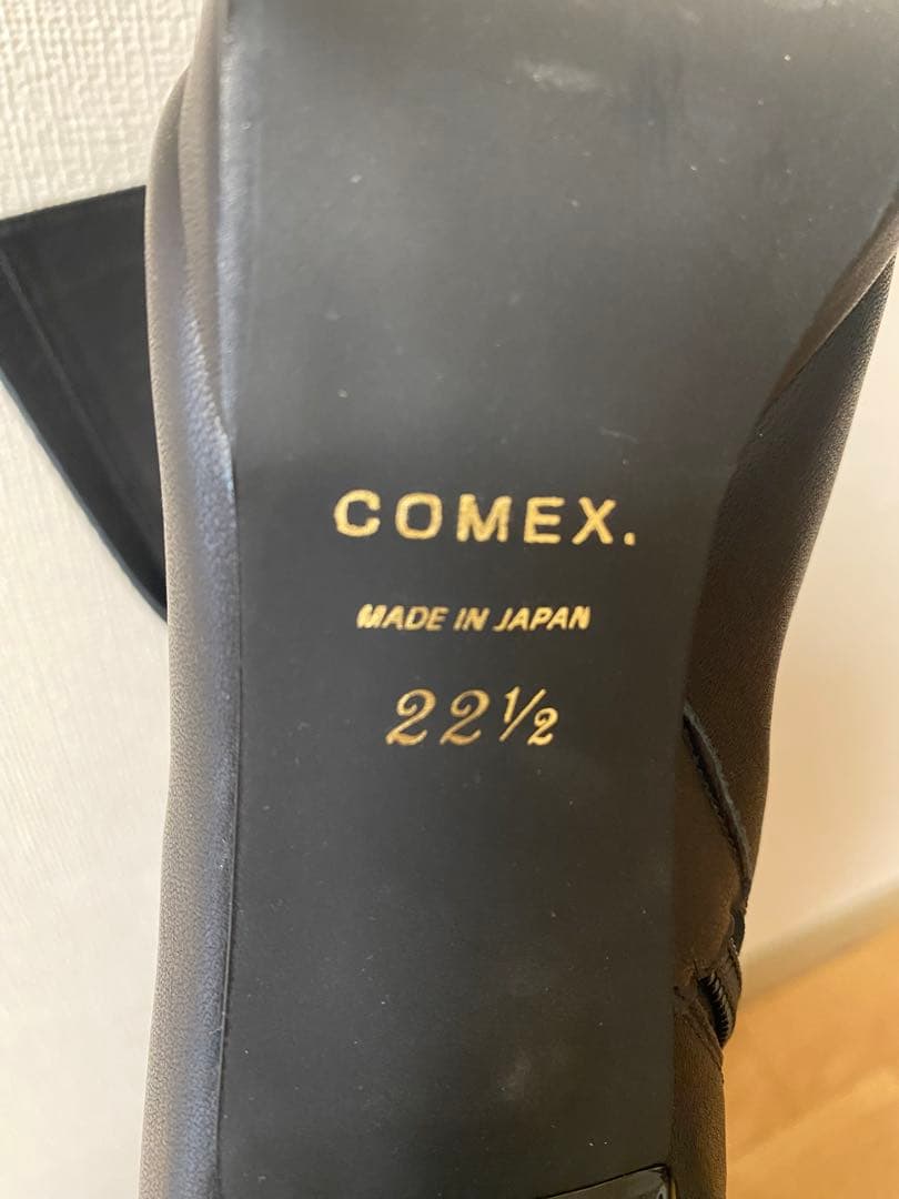 COMEX ブラック ニーハイブーツ 22½