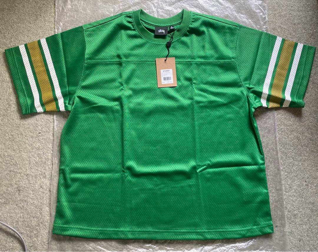 Stussy Mesh Football Jersey Tシャツ グリーンS