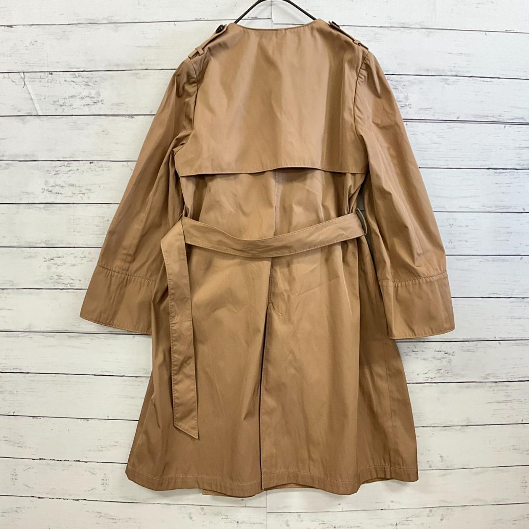 BALLSEY ノーカラー トレンチコート ベージュ ベルト付 38