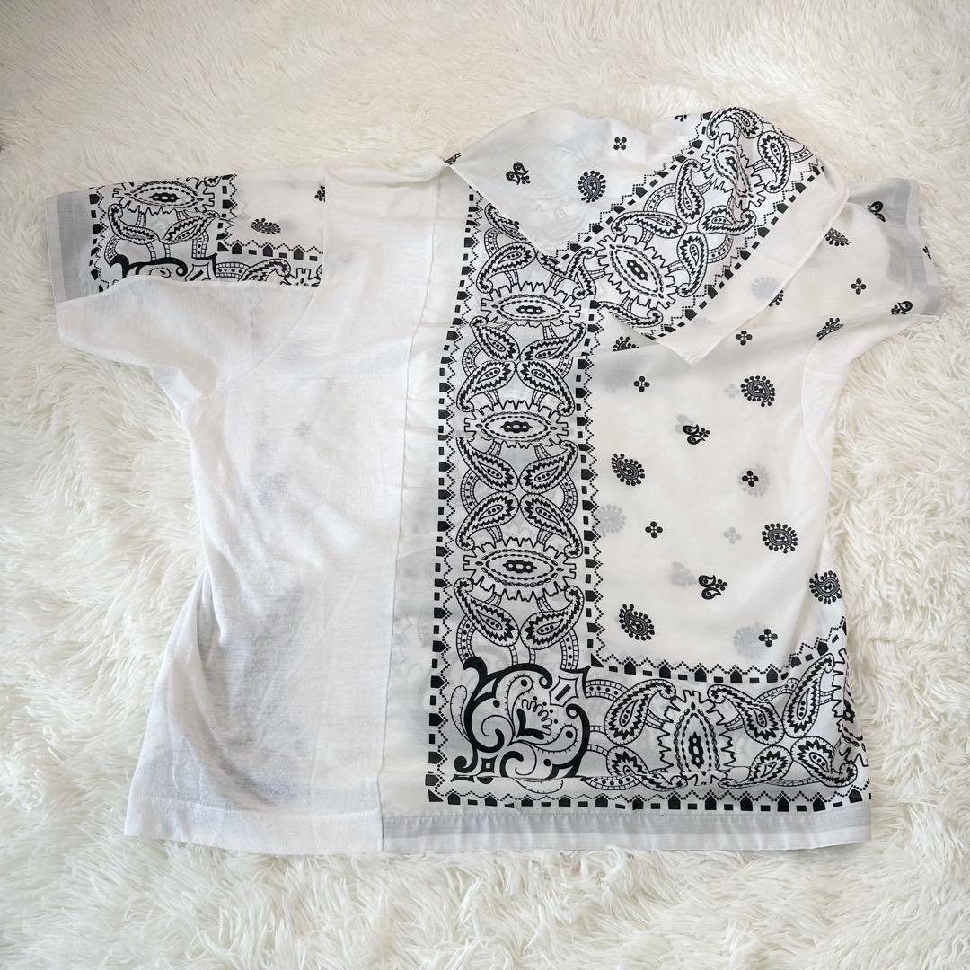 sacai サカイ バンダナ Tシャツ ペイズリー アレンジ可能 ゆったりS