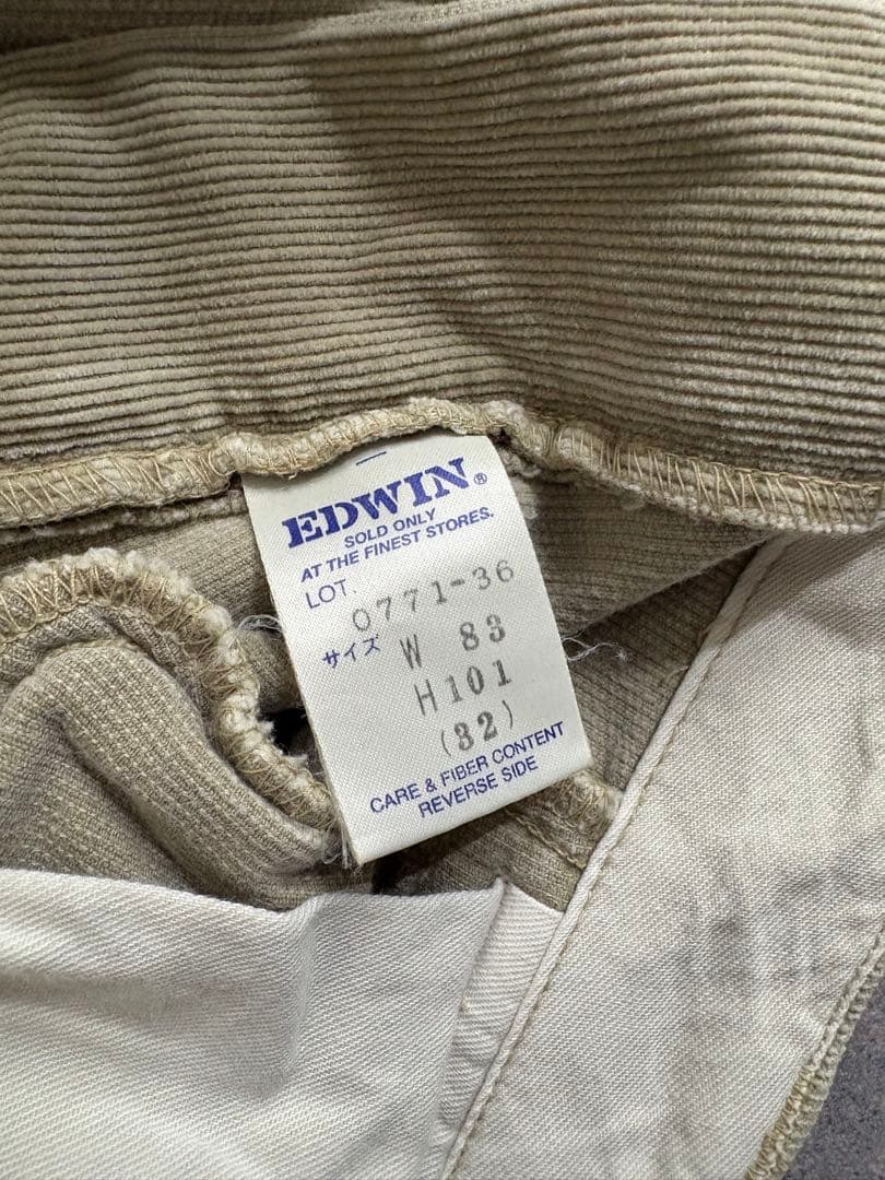 パンツ EDWIN baggy corduroy pants beige wide