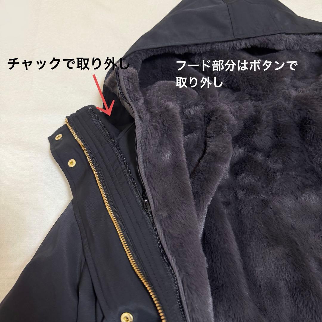 ミーさん様grove 3WAYフェイクファーライナーモッズコート　黒 M モッズ