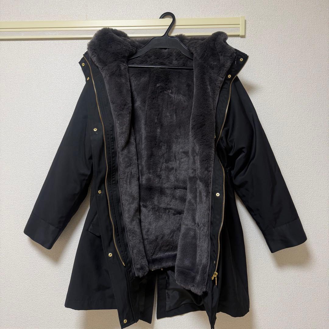 ミーさん様grove 3WAYフェイクファーライナーモッズコート　黒 M モッズ