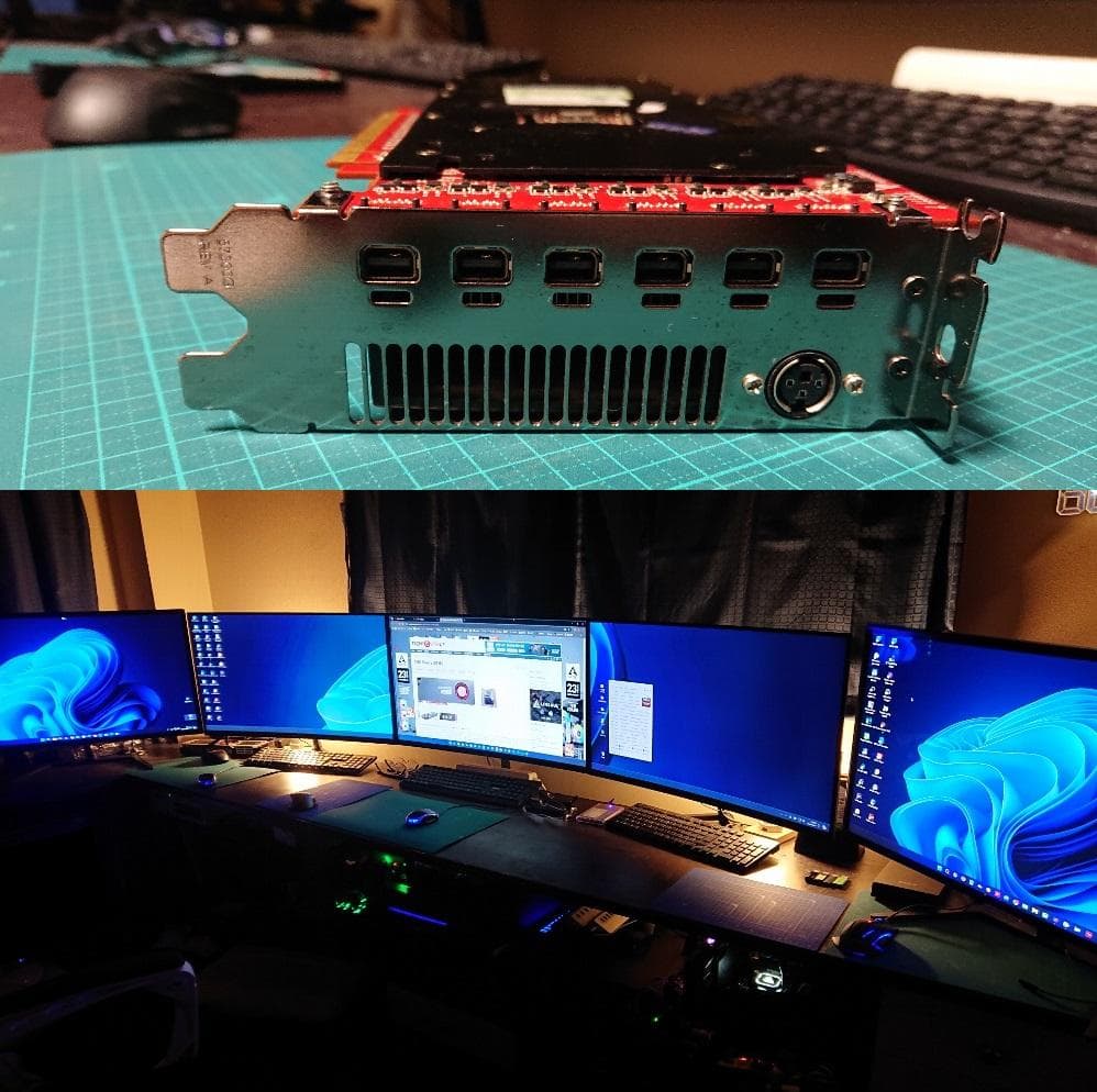 AMD FierPro W9100 16GB モニター6台同時出力/6台一体化