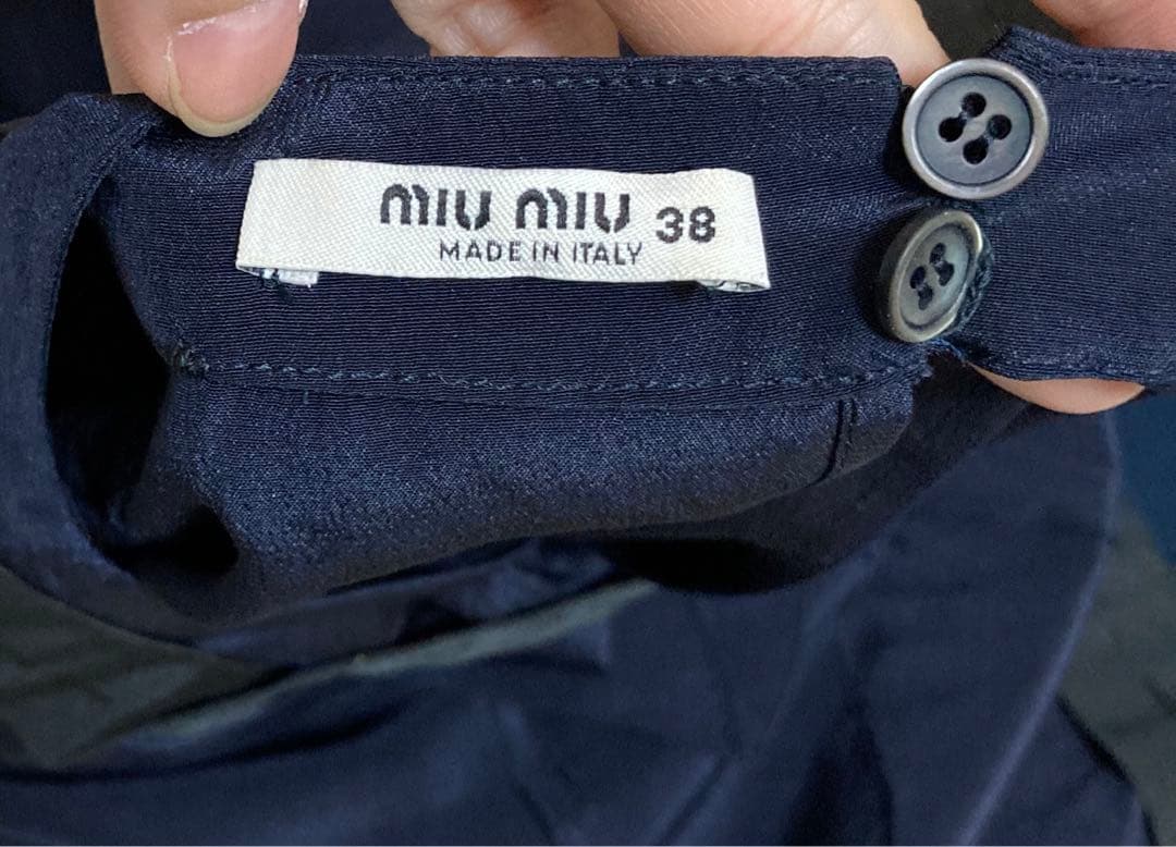 miu miu ミュウミュウ　フリルワンピース　38 バイカラー　シルク　謝恩会