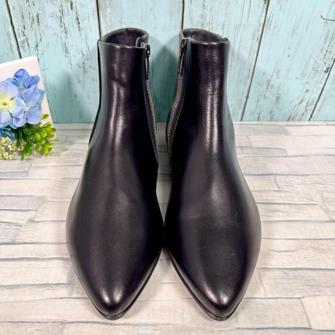 極美品！『ecco』エコー 36(22.5cm)ショートブーツ レザー 横ジップ