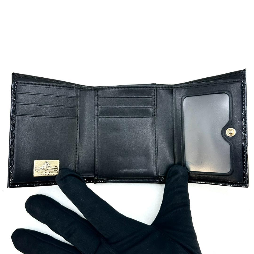 Vivienne Westwood オーブロゴ がま口 三つ折り財布 ブラック