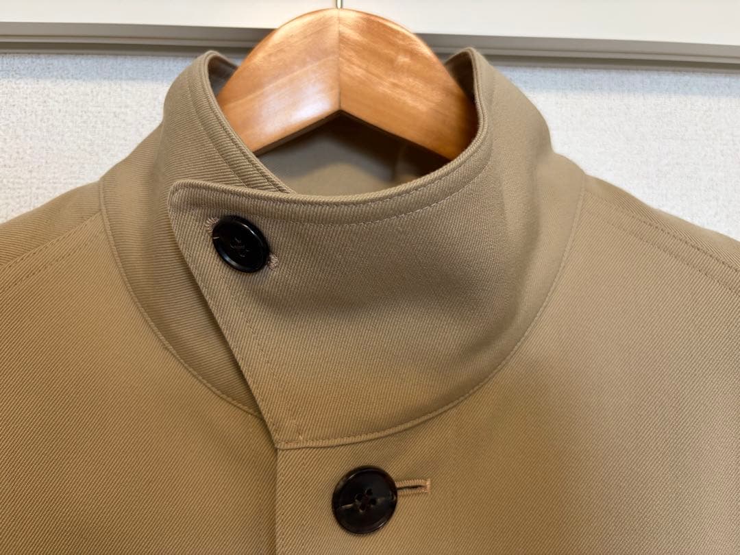 美品 CABaN ウールギャバジン スタンドカラーコート S