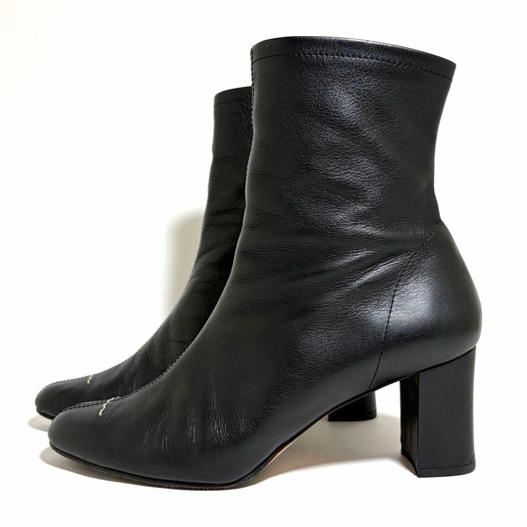 極美品☆SAKIAS 5-LAB ファイブステッチ ショートブーツ 黒 37