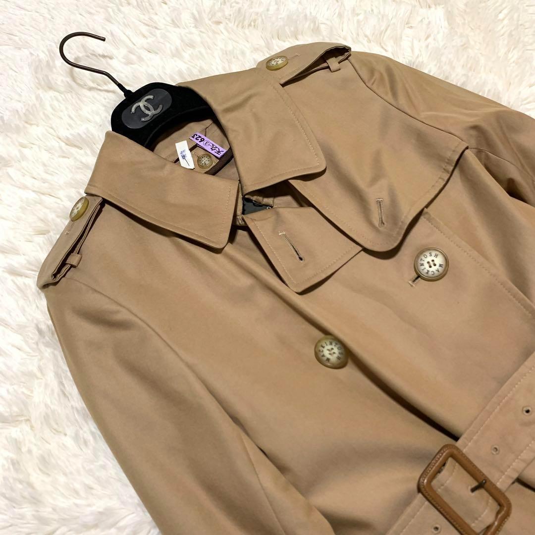 美品　マッキントッシュロンドン　ライナー　ベルト　チェック　ハニーベージュ