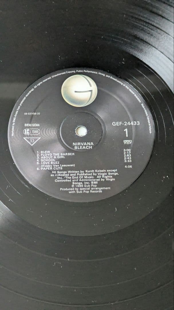 Nirvana Bleach レコード オランダ盤 輸入盤 ニルヴァーナ