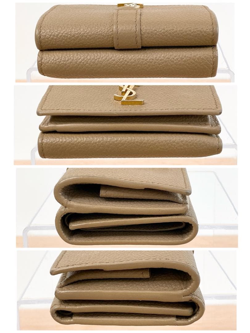サンローラン オリガミ タイニー YSL 三つ折り財布 財布 グレージュ
