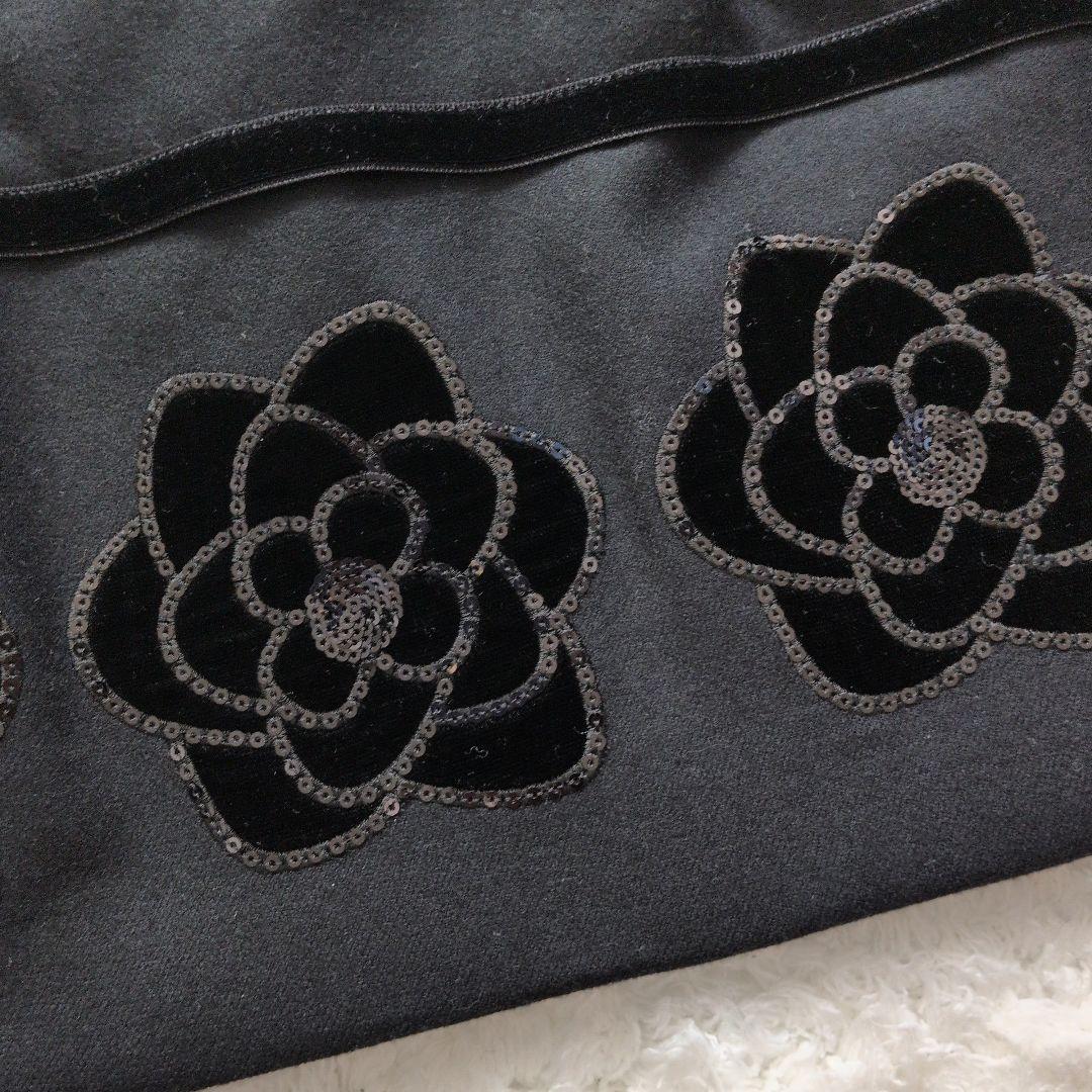 美品　M'S GRACY　エムズグレイシー　リボン付きブラックワンピース　36