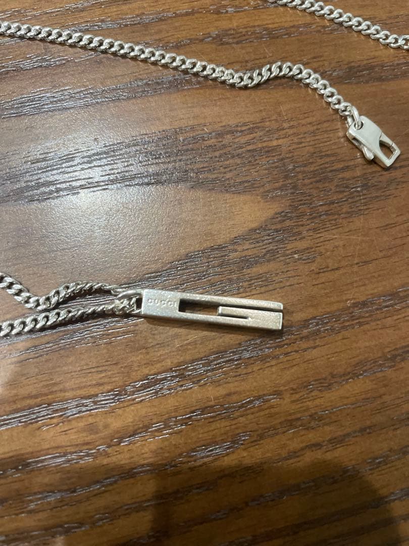 GUCCI シルバーダブルチェーンネックレス