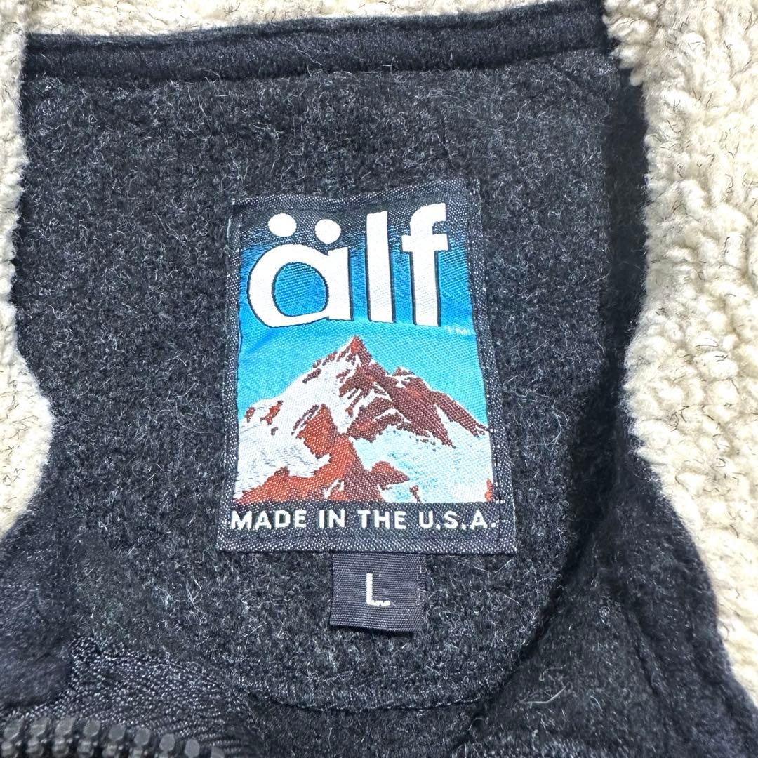 90s USA製 alf アルフ メルトン ジップアップベスト アウトドア レア