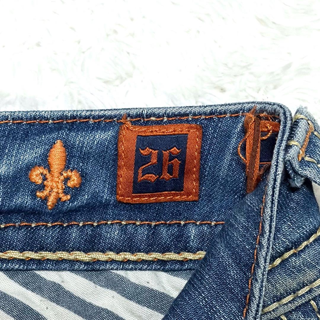 Rock Revival ロックリバイバル フレアデニム 刺繍 百合の紋章 26