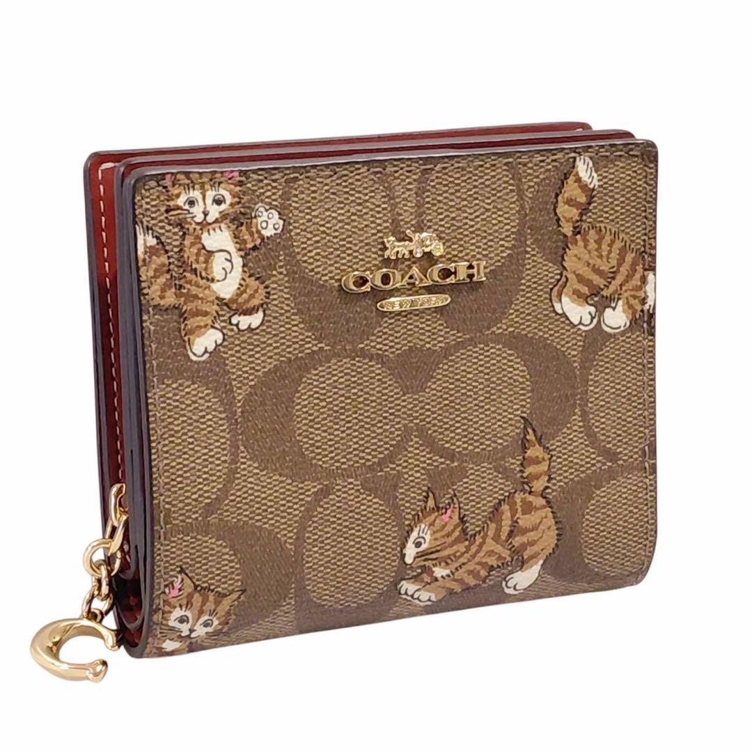 未使用　COACH ダンシング キトゥン 財布 コンパクト　CC922 猫