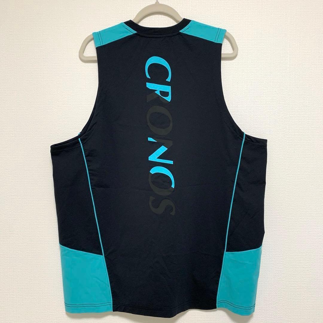 CRONOS★タンクトップ XL 黒 水色 C08-TK-2415ST