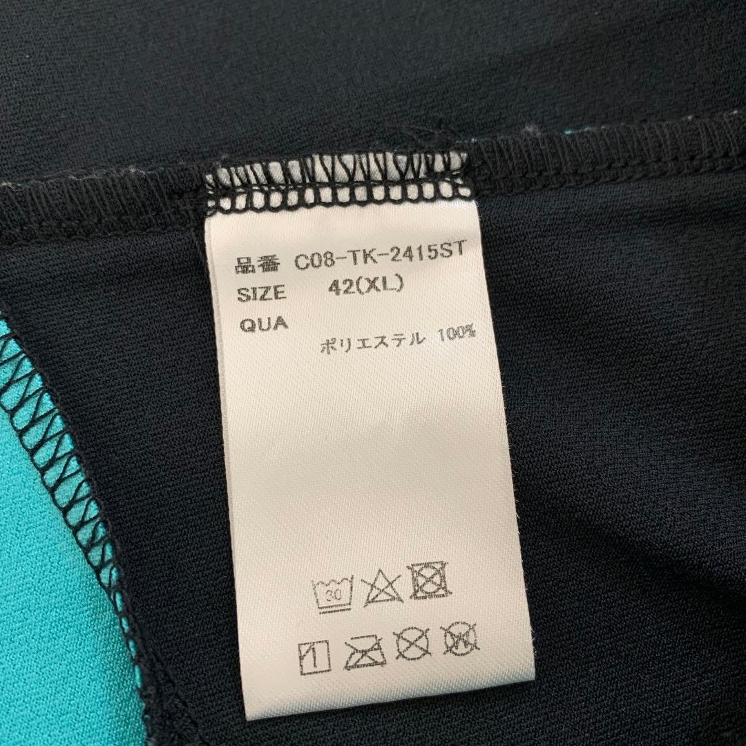 CRONOS★タンクトップ XL 黒 水色 C08-TK-2415ST