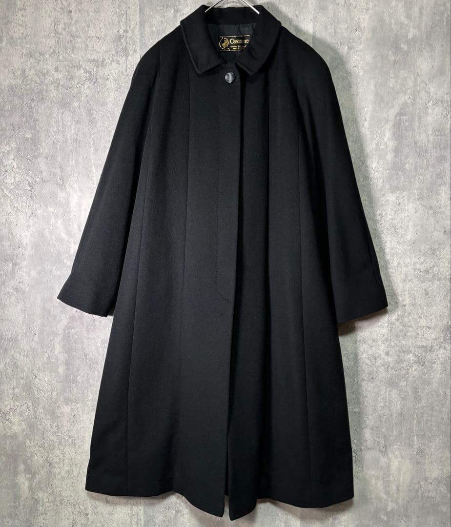 高級 カシミヤ 100％ ロングコート 黒 美品 13サイズ
