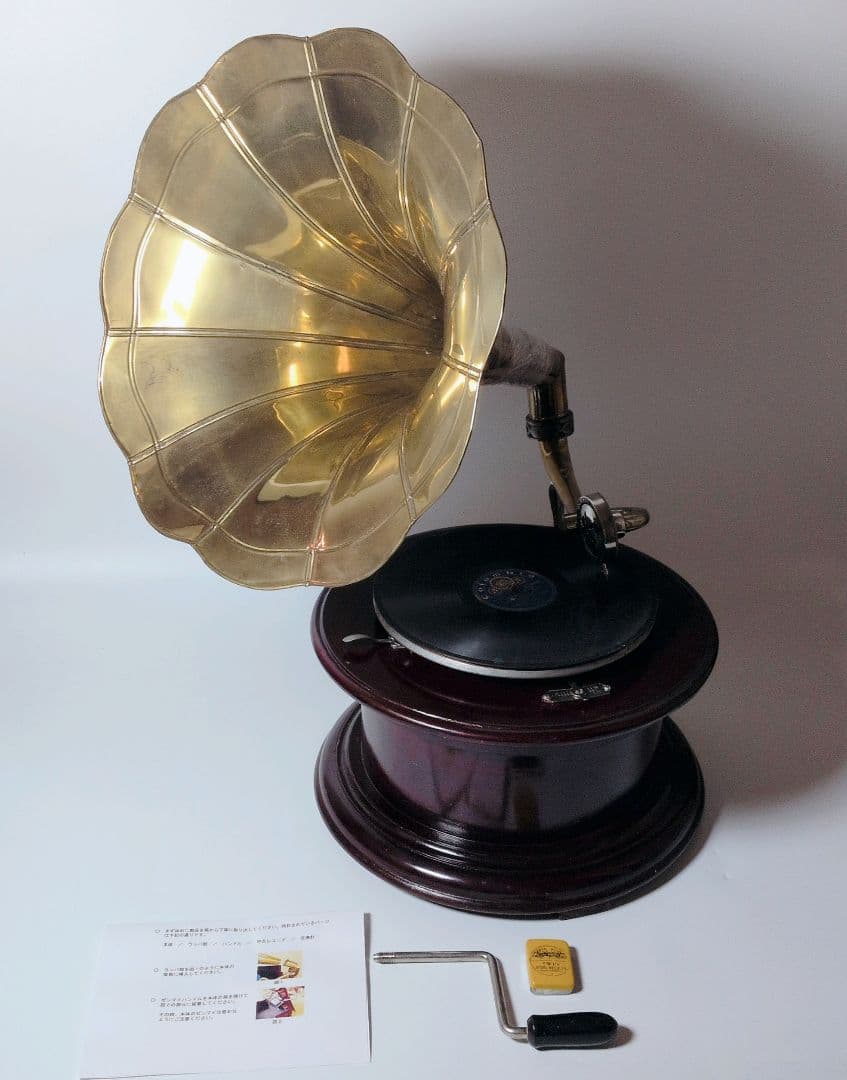 【美品・可動品】蓄音機 his master’s voice ラッパ型 再現品
