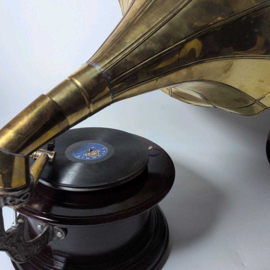 【美品・可動品】蓄音機 his master’s voice ラッパ型 再現品
