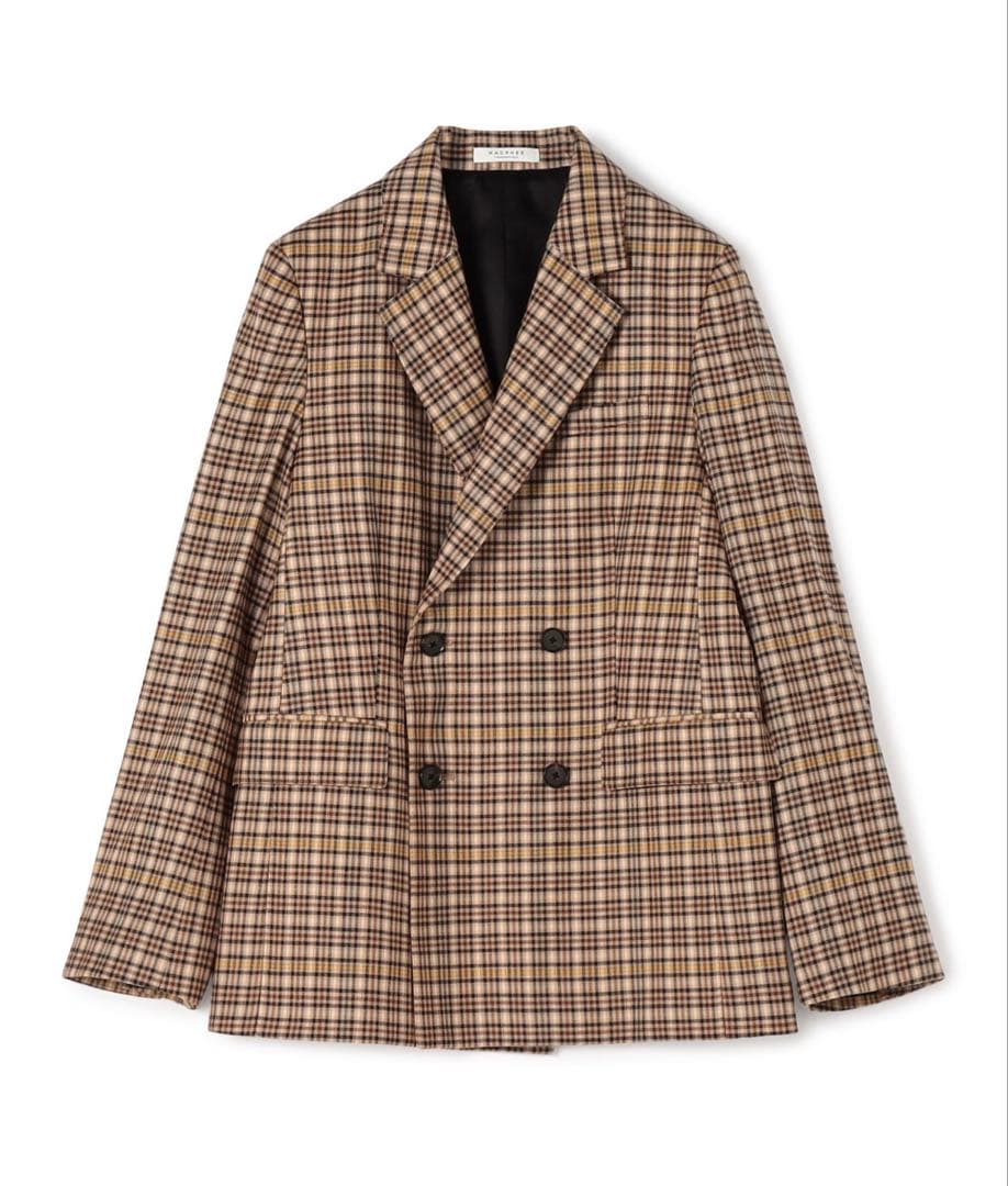MACPHEE チェックウールストレッチ ダブルブレストジャケット
