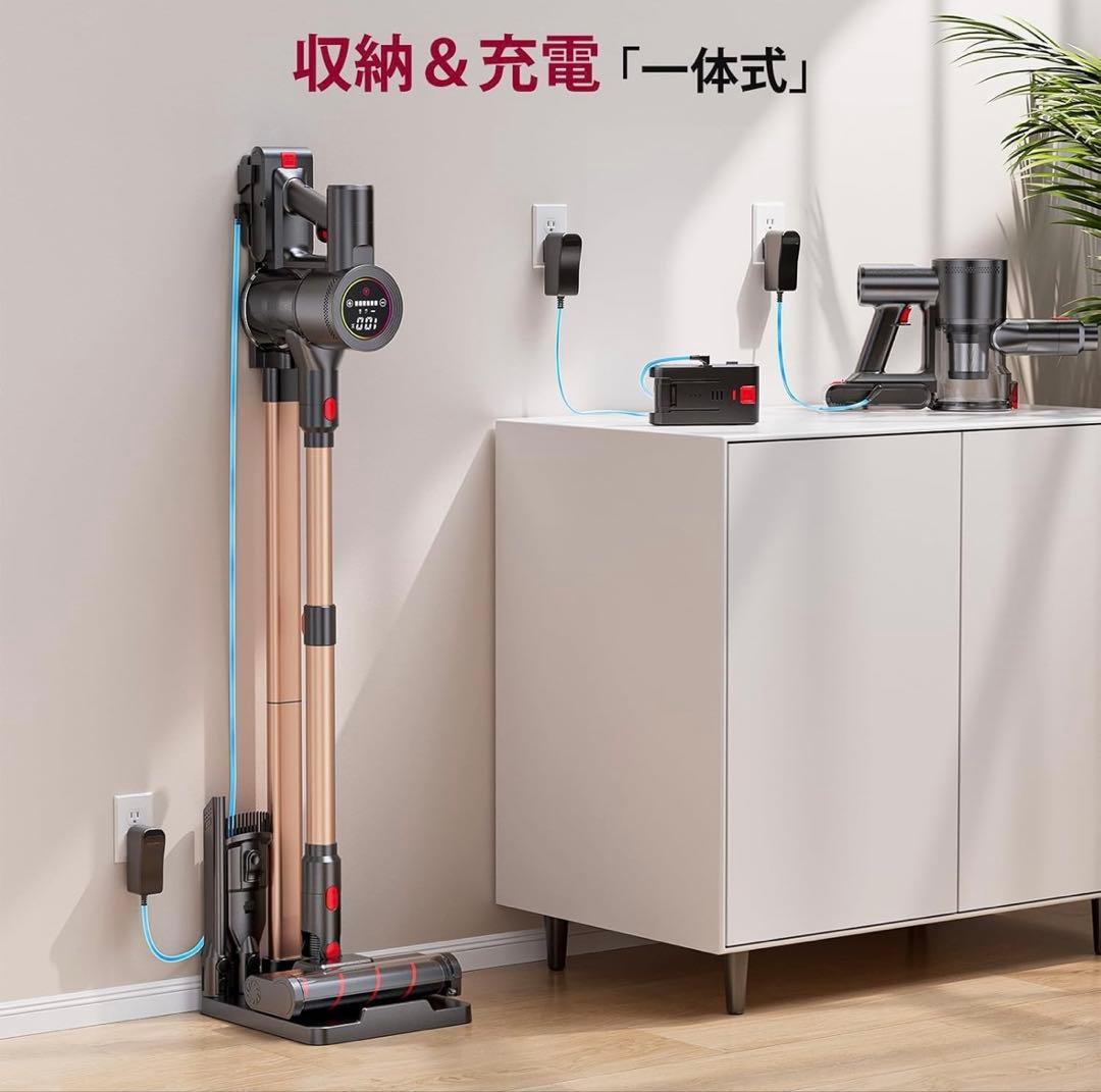 【15万Pa】掃除機 コードレス 超軽量 自走式 静音 70分稼働 除菌 LED