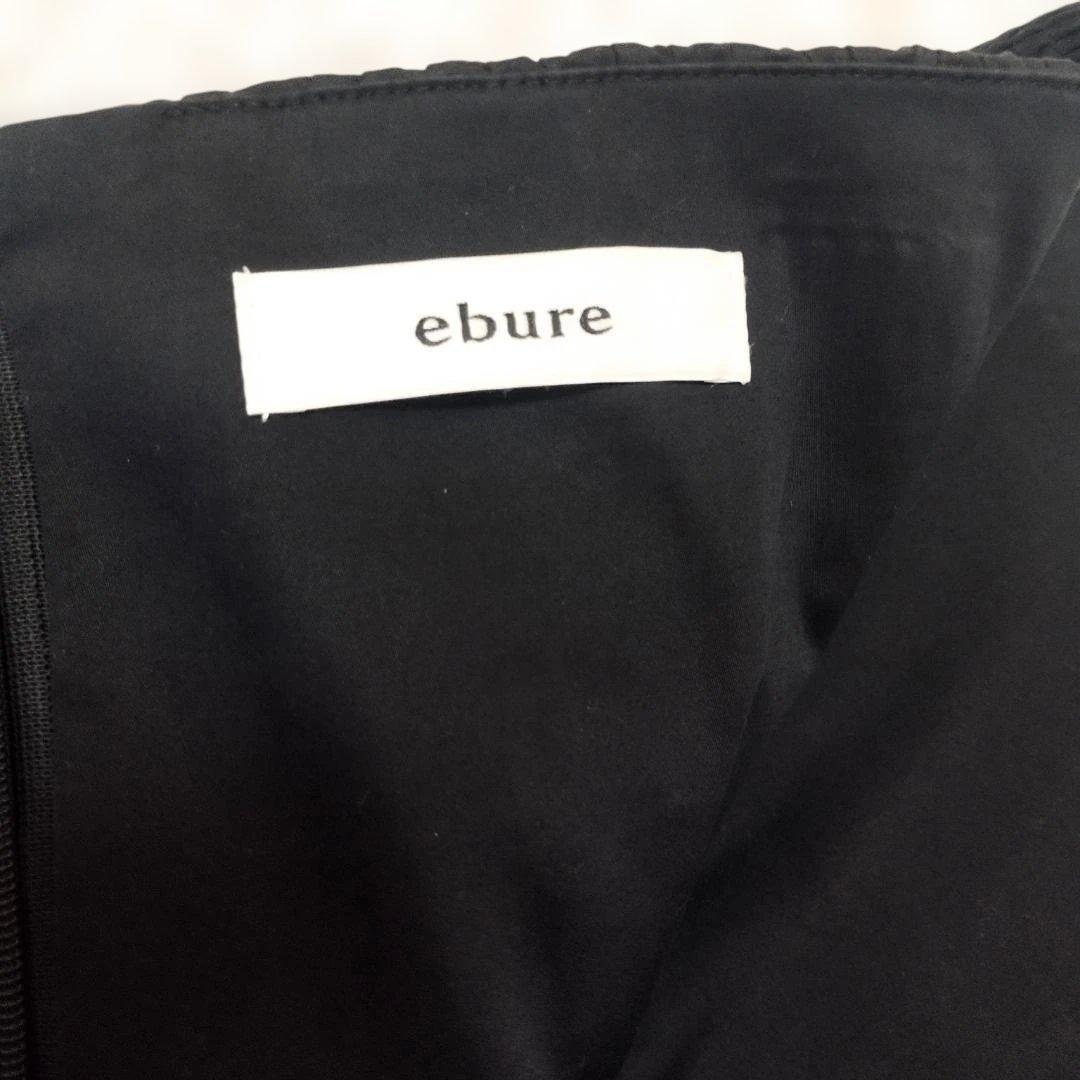 ebure コットン フレア スカート M ブラック ウエストシャーリング