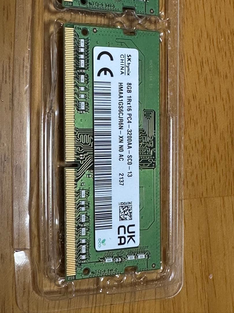 16GB(8GB*2) DDR4-3200 SO-DIMM【抜き出し品】