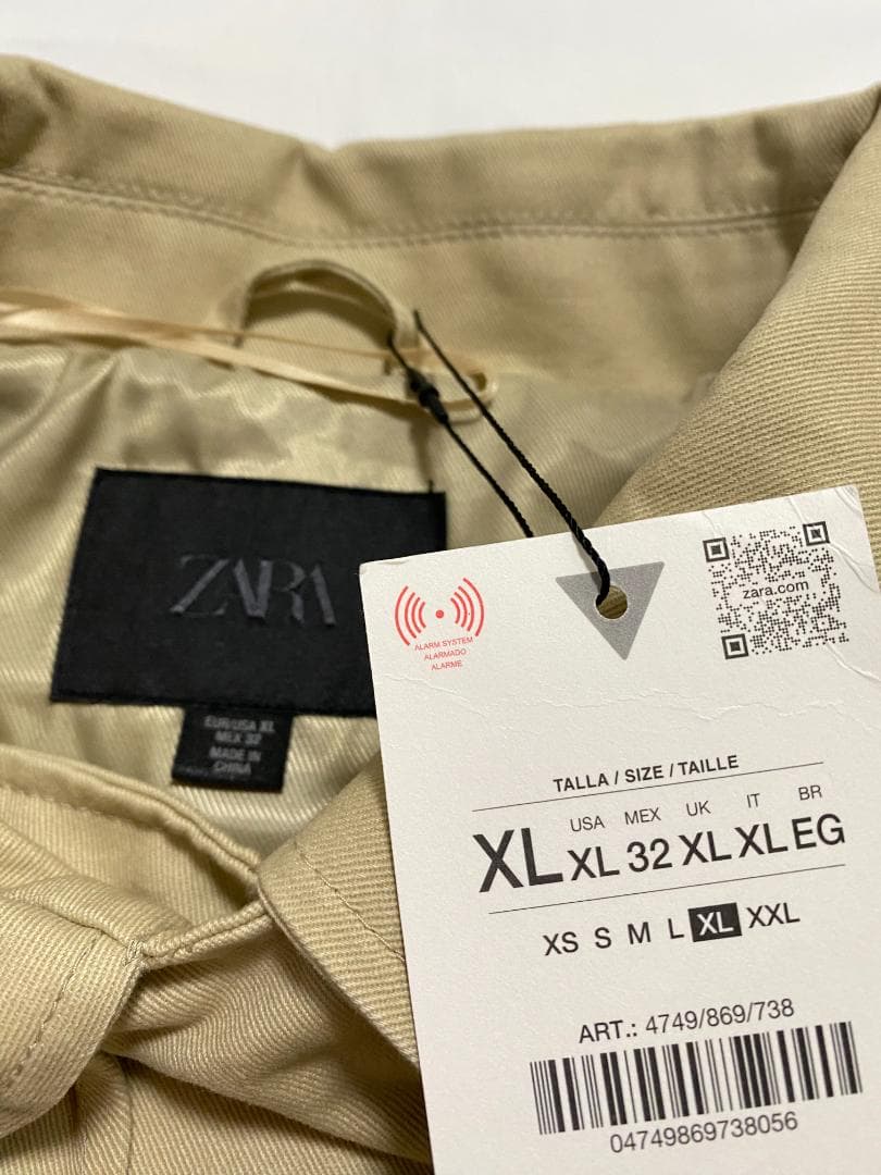 ベア。新品 ZARA ショートバルーントレンチコート コムギ色 XL