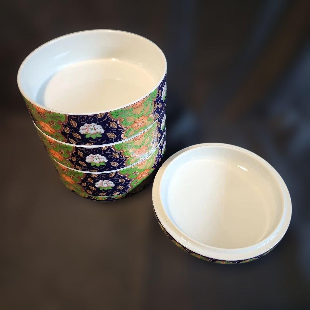 【美品】有田焼 庫山窯　金彩三段重ね